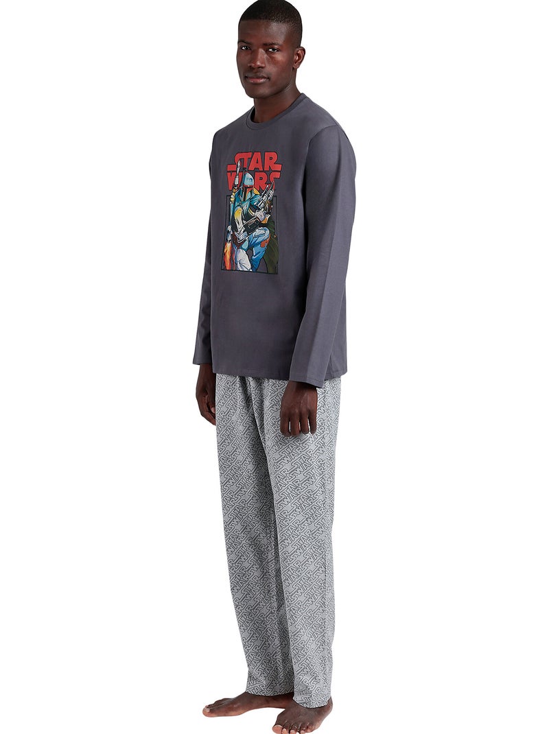 STAR WARS Pijama Manga Larga Boba Fett para Hombre Gris - Kiabi