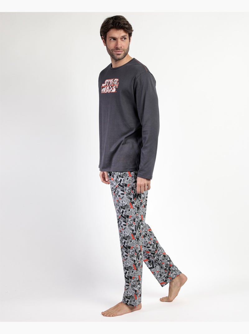 STAR WARS Pijama Manga Larga Comic B&W para Hombre Gris oscuro - Kiabi