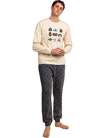 STAR WARS Pijama Manga Larga Galaxy Faces para Hombre