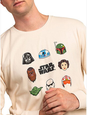 STAR WARS Pijama Manga Larga Galaxy Faces para Hombre