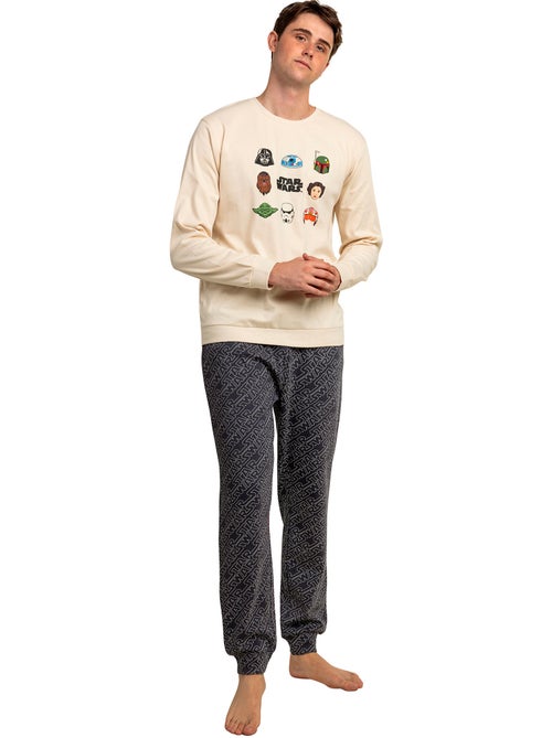 STAR WARS Pijama Manga Larga Galaxy Faces para Hombre - Kiabi STAR WARS Pijama Manga Larga Galaxy Faces para Hombre - Kiabi