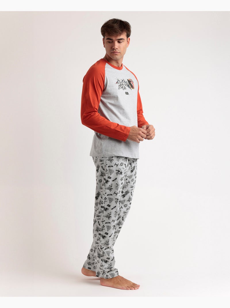 STAR WARS Pijama Manga Larga Gray Comic para Hombre Gris jaspeado - Kiabi