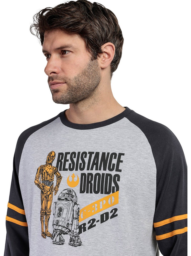 STAR WARS Pijama Manga Larga Sport para Hombre Gris - Kiabi