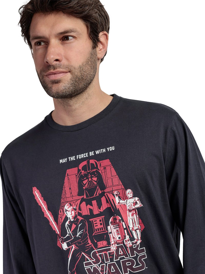 STAR WARS Pijama Manga Larga The Force Be With You para Hombre Gris - Kiabi