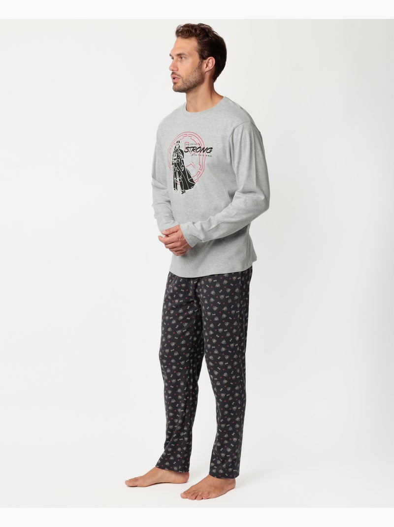 Star wars pijama manga larga the force is strong para hombre Gris jaspeado - Kiabi