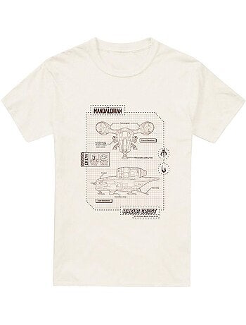 Star Wars: The Mandalorian - Camiseta Razor Crest Blueprint para Hombre
