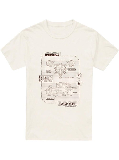Star Wars: The Mandalorian - Camiseta Razor Crest Blueprint para Hombre - Kiabi