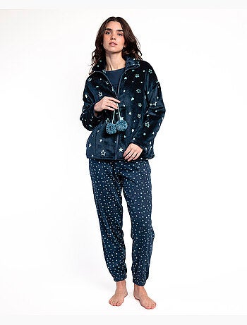 STAY AT HOME Bata Manga Larga Calentita Better In Pajamas para Mujer
