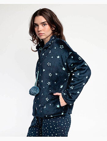 STAY AT HOME Bata Manga Larga Calentita Better In Pajamas para Mujer
