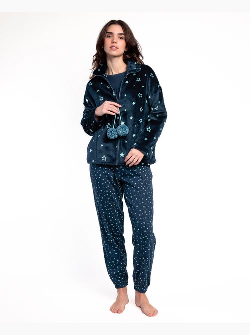 STAY AT HOME Bata Manga Larga Calentita Better In Pajamas para Mujer - Kiabi STAY AT HOME Bata Manga Larga Calentita Better In Pajamas para Mujer - Kiabi