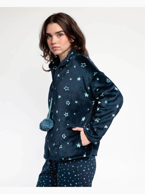 STAY AT HOME Bata Manga Larga Calentita Better In Pajamas para Mujer - Kiabi STAY AT HOME Bata Manga Larga Calentita Better In Pajamas para Mujer - Kiabi