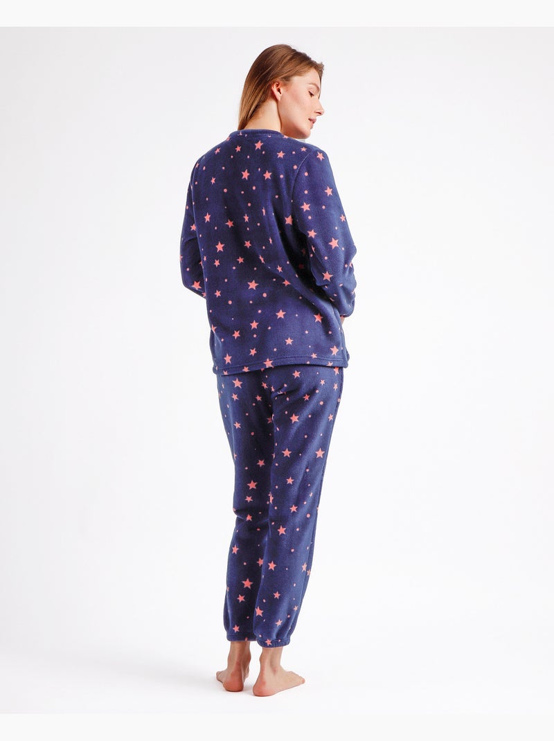 STAY AT HOME Pijama Calentito Manga Larga Magical C para Mujer Azul marino - Kiabi