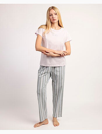 STAY AT HOME Pijama Manga Corta Beautiful para Mujer
