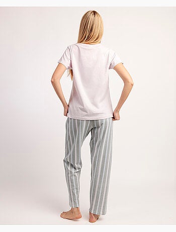 STAY AT HOME Pijama Manga Corta Beautiful para Mujer