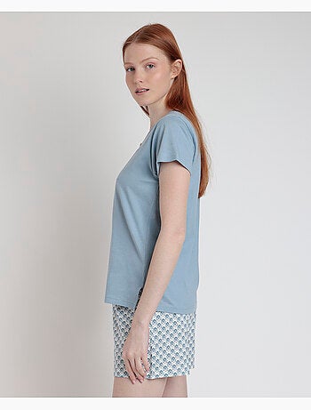 STAY AT HOME Pijama Manga Corta Greek Style para Mujer