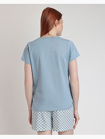 STAY AT HOME Pijama Manga Corta Greek Style para Mujer