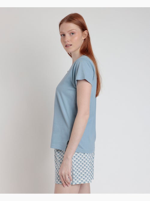STAY AT HOME Pijama Manga Corta Greek Style para Mujer - Kiabi STAY AT HOME Pijama Manga Corta Greek Style para Mujer - Kiabi