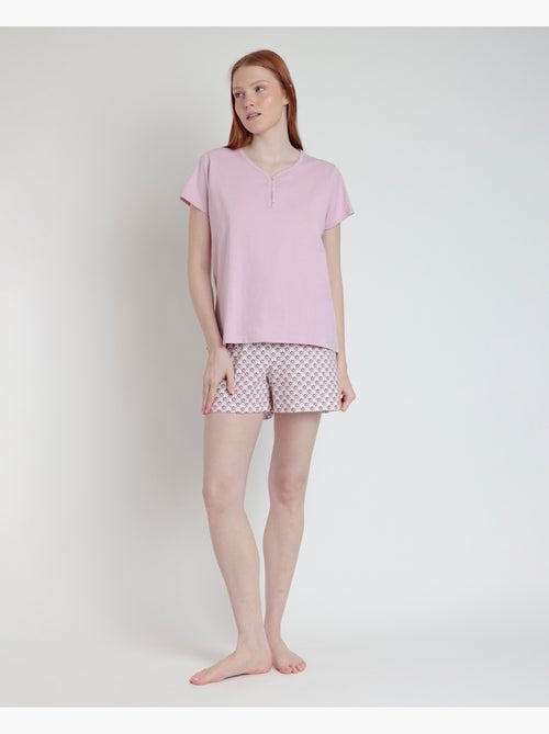STAY AT HOME Pijama Manga Corta Greek Style para Mujer - Kiabi STAY AT HOME Pijama Manga Corta Greek Style para Mujer - Kiabi