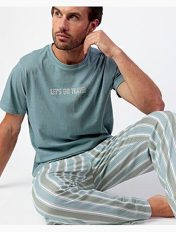 STAY AT HOME Pijama Manga Corta Let´S Go Travel para Hombre