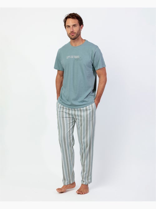 STAY AT HOME Pijama Manga Corta Let´S Go Travel para Hombre - Kiabi