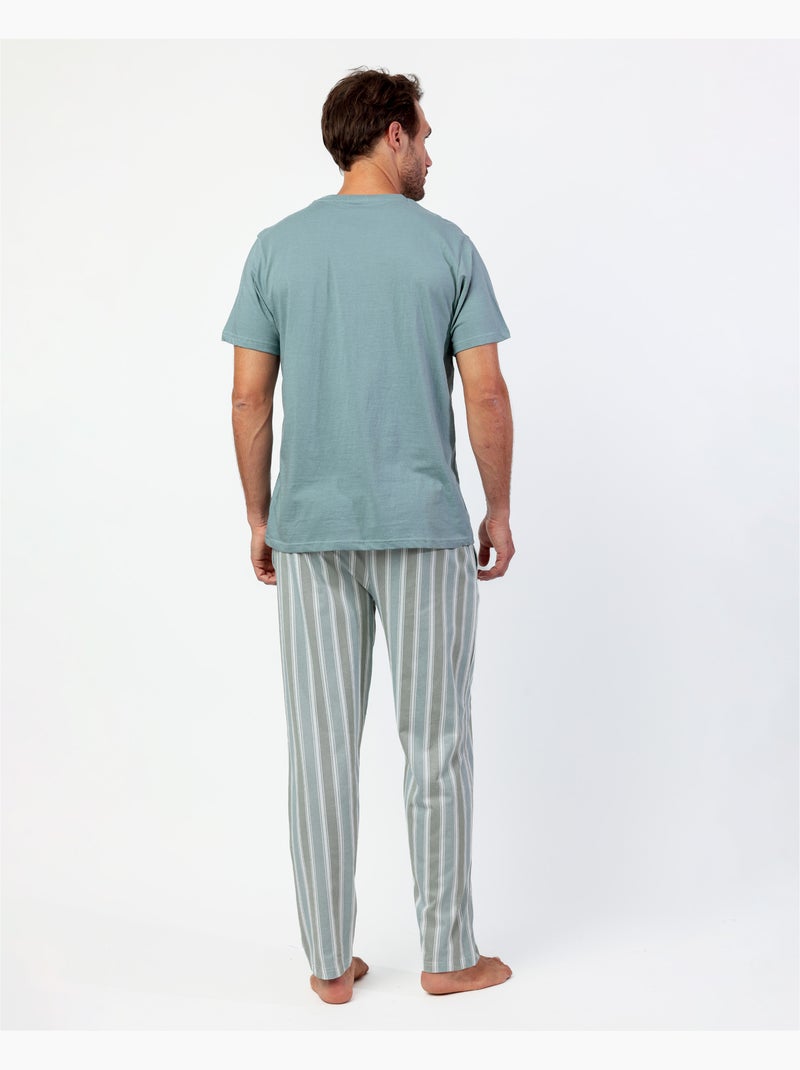 STAY AT HOME Pijama Manga Corta Let´S Go Travel para Hombre Verde - Kiabi