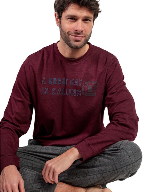 STAY AT HOME Pijama Manga Larga Calling para Hombre - Kiabi STAY AT HOME Pijama Manga Larga Calling para Hombre - Kiabi