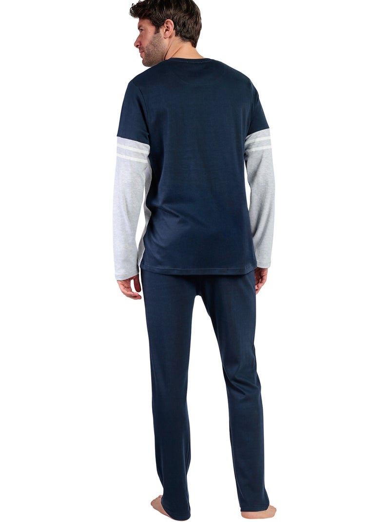 STAY AT HOME Pijama Manga Larga Champions para Hombre Azul marino - Kiabi