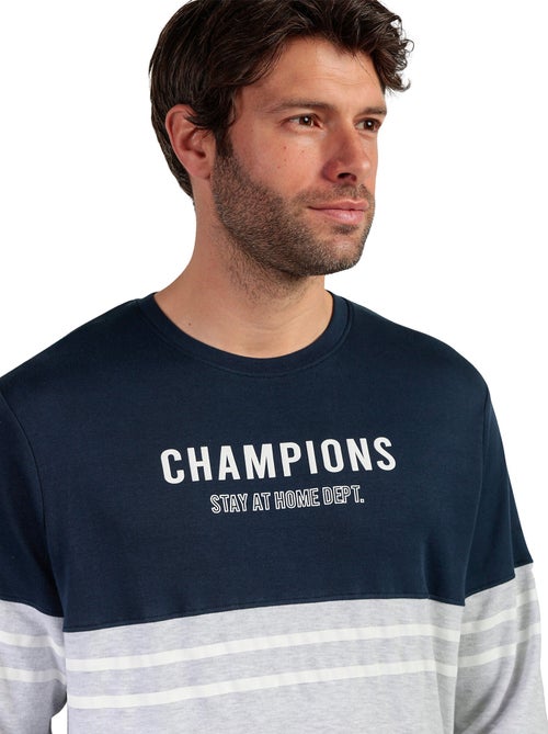 STAY AT HOME Pijama Manga Larga Champions para Hombre - Kiabi STAY AT HOME Pijama Manga Larga Champions para Hombre - Kiabi
