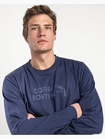 STAY AT HOME Pijama Manga Larga Coffee Routine para Hombre