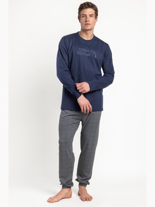 STAY AT HOME Pijama Manga Larga Coffee Routine para Hombre - Kiabi