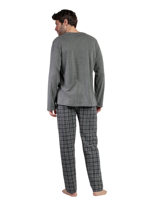 STAY AT HOME Pijama Manga Larga Ebony para Hombre - Kiabi STAY AT HOME Pijama Manga Larga Ebony para Hombre - Kiabi