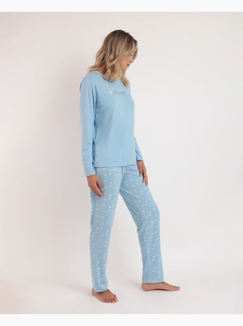 STAY AT HOME Pijama Manga Larga It´s Time To Sleep para Mujer - Kiabi STAY AT HOME Pijama Manga Larga It´s Time To Sleep para Mujer - Kiabi