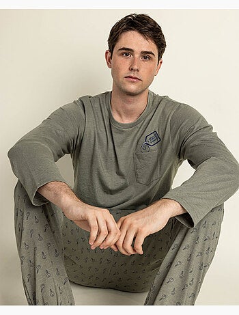 STAY AT HOME Pijama Manga Larga Keys para Hombre