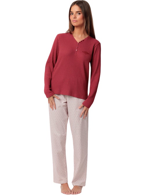 STAY AT HOME Pijama Manga Larga Tapeta Geometric Flower para Mujer - Kiabi STAY AT HOME Pijama Manga Larga Tapeta Geometric Flower para Mujer - Kiabi