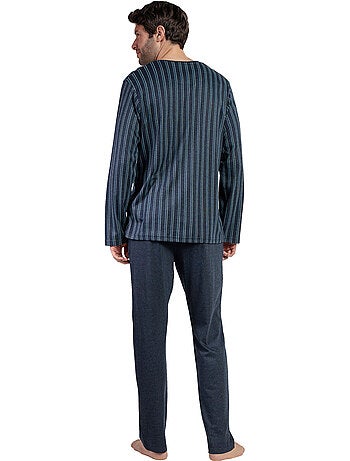STAY AT HOME Pijama Manga Larga Tapeta Italic para Hombre