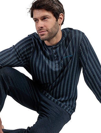 STAY AT HOME Pijama Manga Larga Tapeta Italic para Hombre