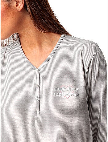 STAY AT HOME Pijama Manga Larga Tapeta Sleep Is My Superpower para Mujer