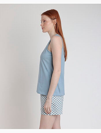 STAY AT HOME Pijama Sin Mangas Greek Style para Mujer