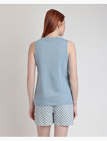 STAY AT HOME Pijama Sin Mangas Greek Style para Mujer