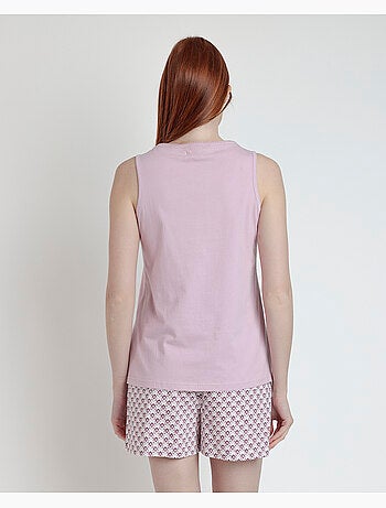 STAY AT HOME Pijama Sin Mangas Greek Style para Mujer