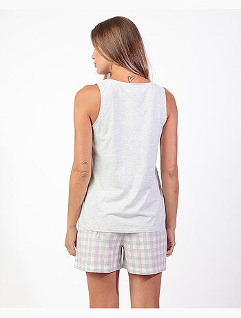 STAY AT HOME Pijama Sin mangas Relax and Listen para Mujer