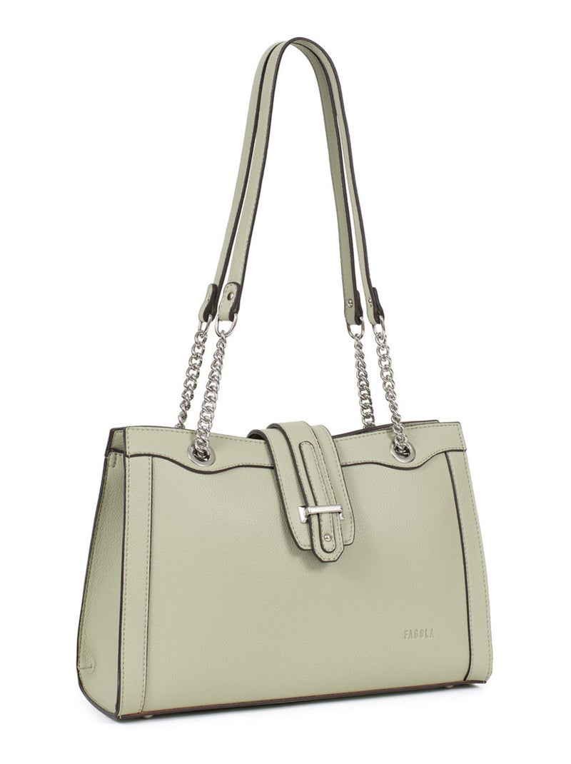 STELLA - Bolso de hombro con 2 asas Azul agua - Kiabi