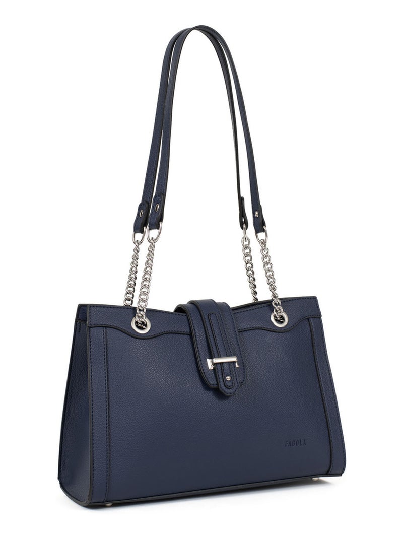 STELLA - Bolso de hombro con 2 asas Azul marino - Kiabi