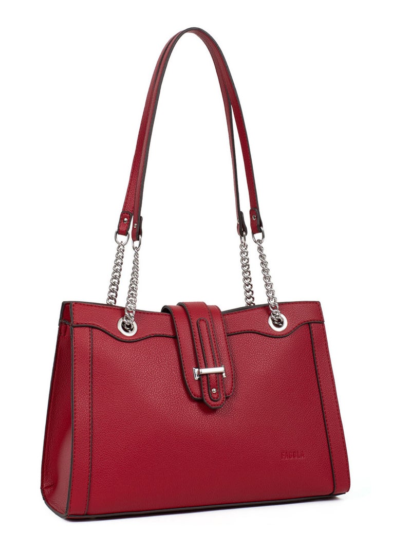 STELLA - Bolso de hombro con 2 asas Rojo carmín - Kiabi