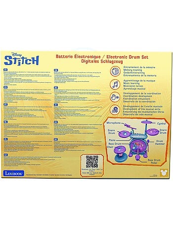 Stitch batería electrónica luminosa completa con asiento