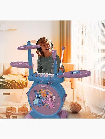Stitch batería electrónica luminosa completa con asiento