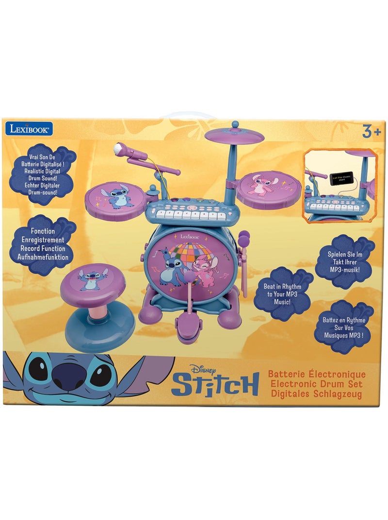 Stitch Batería electrónica luminosa completa con asiento Rosa - Kiabi