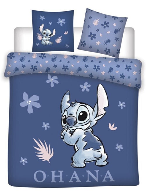 Stitch, Juego de sabanas doble estampado reversible 100% algodón, OHANA - Kiabi Stitch, Juego de sabanas doble estampado reversible 100% algodón, OHANA - Kiabi
