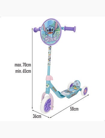Stitch patinete 3 ruedas 58x36x65-70 cm máx. 20 kg + 2 años