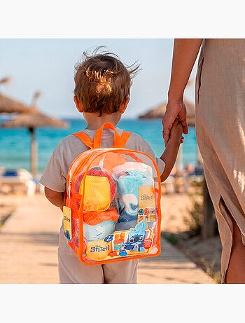 Stitch set cubo playa con accesorios mochila y poncho